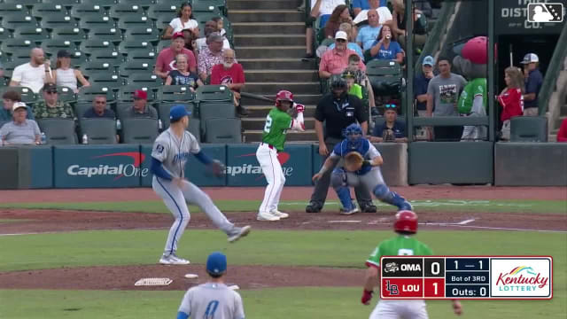 Carlos Jorge doubles (2) on a line drive to right fielder John Rave. Sam Haggerty scores.