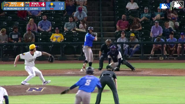 Cameron Leary singles on a ground ball to right fielder Alberto Rodriguez. Clark Elliott scores.