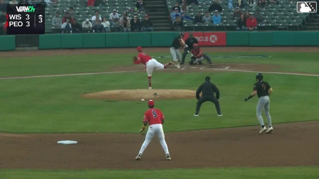 Josh Adamczewski doubles (4) on a sharp line drive to right fielder Jose Cordoba. Braylon Payne scores. Marco Dinges scores. Andrew Fischer to 3rd.