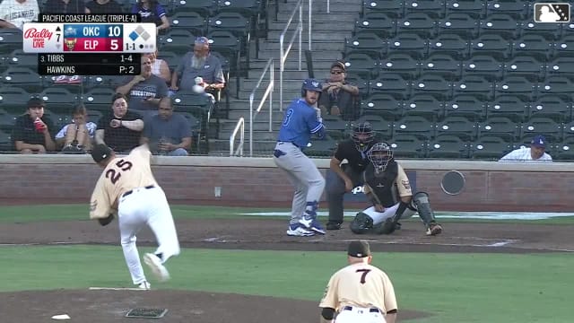 James Tibbs III singles on a ground ball to right fielder Carlos Rodríguez. Alek Thomas scores.