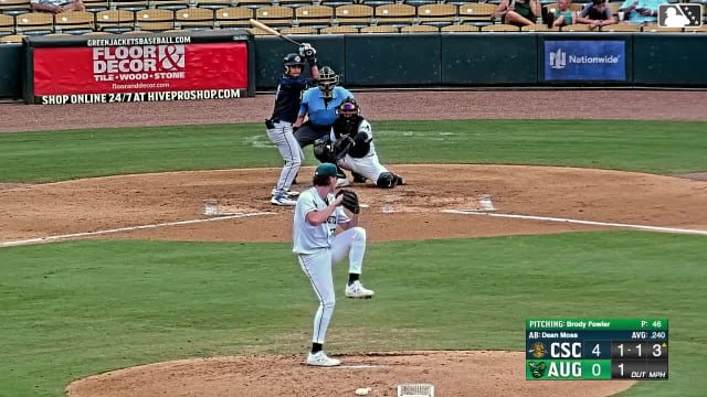 Dean Moss homers (5) on a fly ball to right center field.