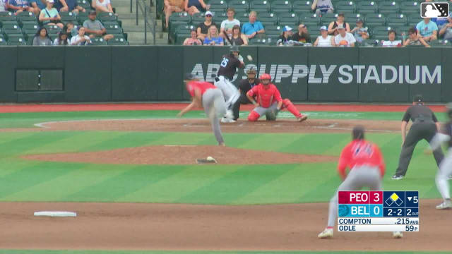 Brandon Compton homers (12) on a fly ball to right field. Jesus Hernandez scores.