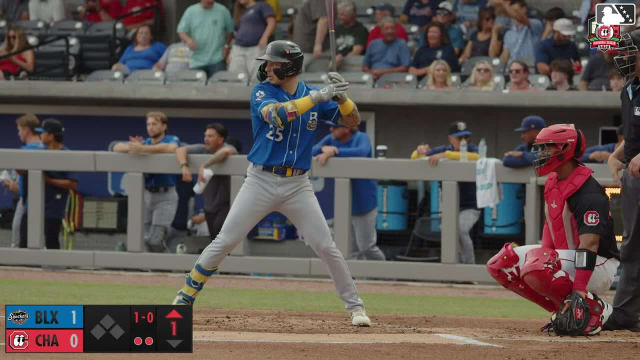 Blake Burke homers (22) on a line drive to right field.