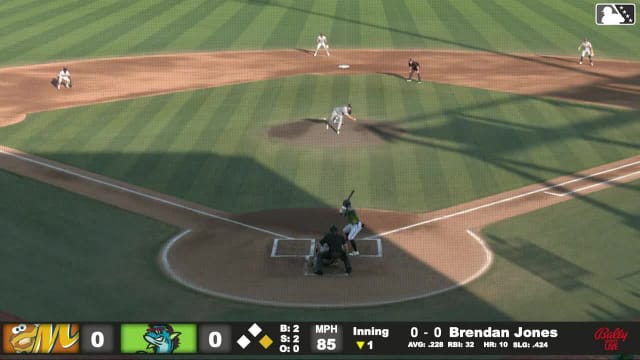 Brendan Jones homers (11) on a fly ball to center field. Adrian Santana scores.