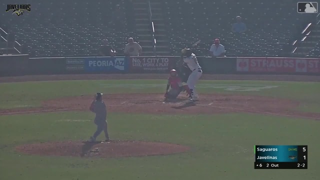 Alex McCoy homers (3) on a fly ball to left center field. Tai Peete scores.