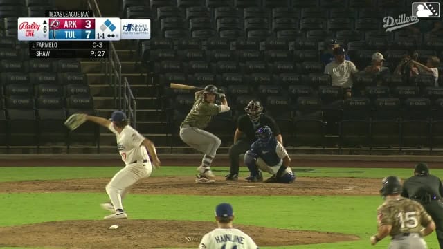 Jonny Farmelo singles on a ground ball to right fielder Kole Myers. Josh Caron scores. Bill Knight to 3rd.
