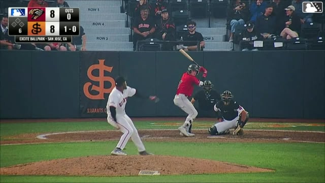 Ethan Holliday homers (6) on a fly ball to left field.