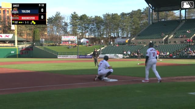 Dillon Dingler throws out a baserunner for Triple-A 