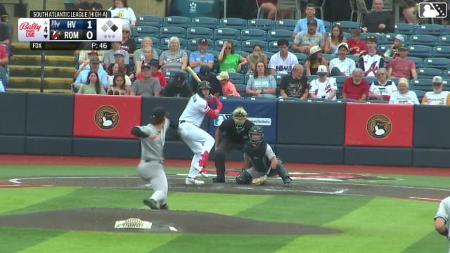 Eric Hartman homers (18) on a fly ball to right field. John Gil scores.