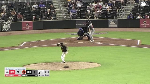Jake Munroe singles on a ground ball to center fielder Kane Kepley. Jake Thompson scores. Nick Rodriguez to 3rd.