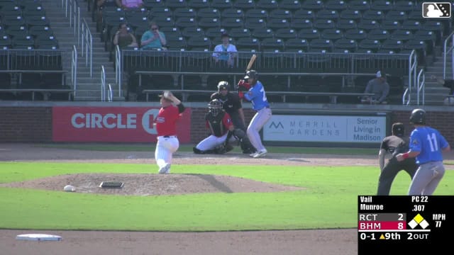 Jake Munroe singles on a sharp line drive to right fielder Dylan Campbell. Nick Rodriguez scores.