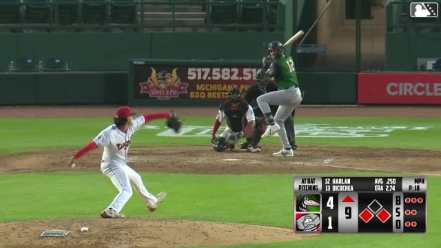 Chase Harlan doubles (1) on a line drive to left fielder Nate Nankil. Eduardo Quintero scores. Emil Morales scores.