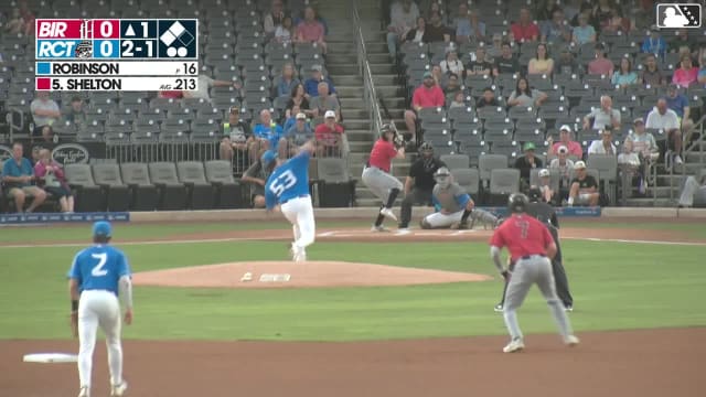 Colby Shelton singles on a soft ground ball to third baseman Cole Fontenelle. Dylan Campbell scores. Caleb Bonemer to 3rd.