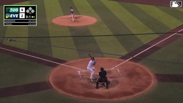 Korbyn Dickerson homers (1) on a fly ball to right field.