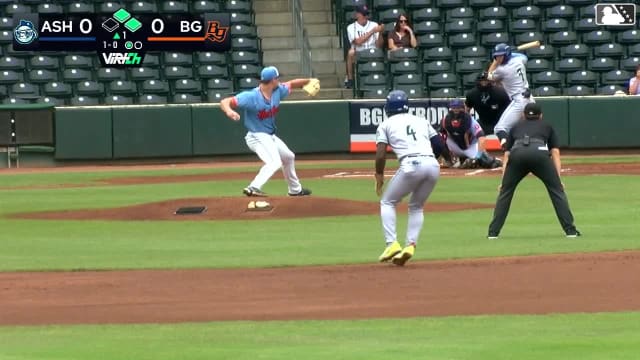 Caden Powell singles on a ground ball to second baseman Émilien Pitre. Kyle Walker scores. Justin Thomas Jr. to 3rd.