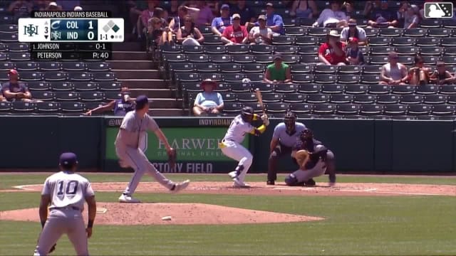 Termarr Johnson homers (3) on a fly ball to left field. Derek Berg scores.