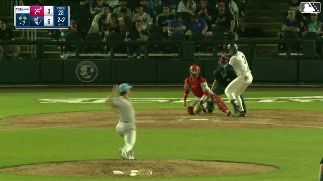 George Lombard Jr. singles on a line drive to center fielder Dylan Campbell. Nicholas Torres scores. DJ Gladney to 3rd. George Lombard Jr. to 2nd. George Lombard Jr. advances to 2nd, on a throwing error by center fielder Dylan Campbell.