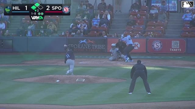 Robert Calaz singles on a ground ball to right fielder Trent Youngblood. Ethan Hedges scores.