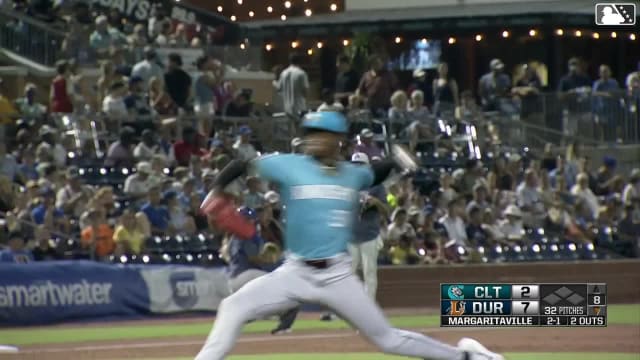Tre' Morgan homers (4) on a fly ball to right field.