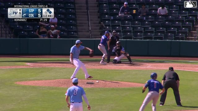 Emmanuel Rodriguez homers (8) on a fly ball to right center field. Tanner Schobel scores. Ben Ross scores.