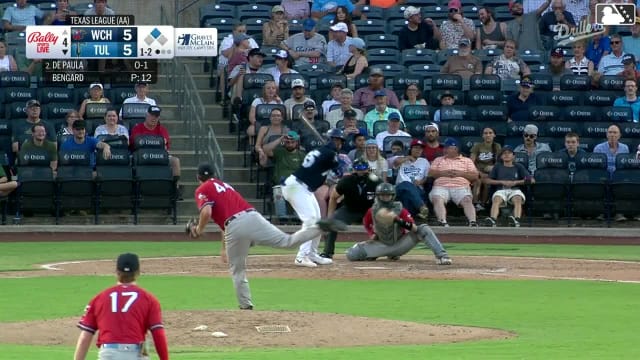 Josue De Paula singles on a ground ball to left fielder Kyle DeBarge. Taylor Young scores. Fielding error by left fielder Kyle DeBarge.