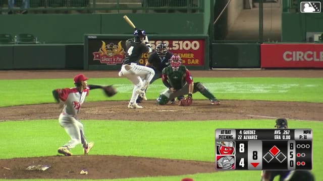 Breyson Guedez singles on a line drive to center fielder Kasen Wells. Jared Davis scores.