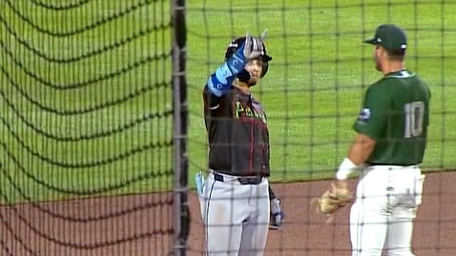 Juneiker Caceres collects three hits