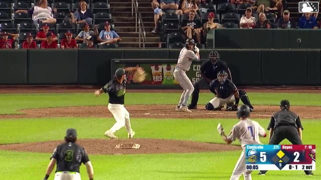 Gavin Conticello singles on a line drive to right fielder Jose Cordoba. Druw Jones scores.