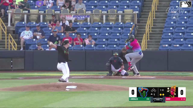 Emil Morales homers (20) on a fly ball to left field.