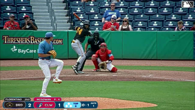 Edward Florentino homers (1) on a fly ball to left field.