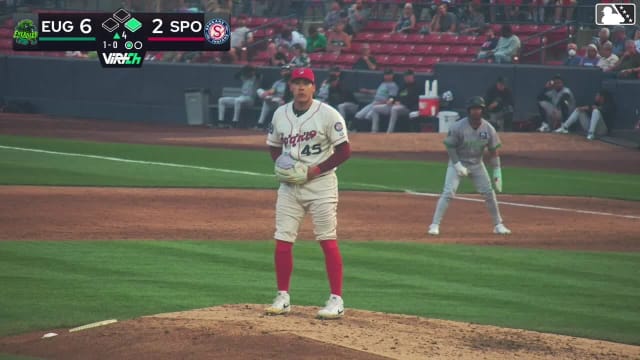 Lisbel Diaz doubles (16) on a sharp line drive to center fielder Roldy Brito. Jhonny Level scores.
