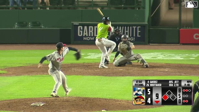 Breyson Guedez singles on a ground ball to right fielder Luis De La Cruz. Rodney Green Jr. scores.