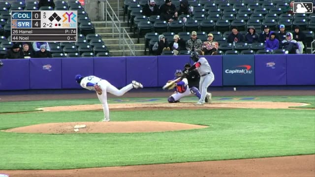 Dom Hamel collects his eighth and final strikeout