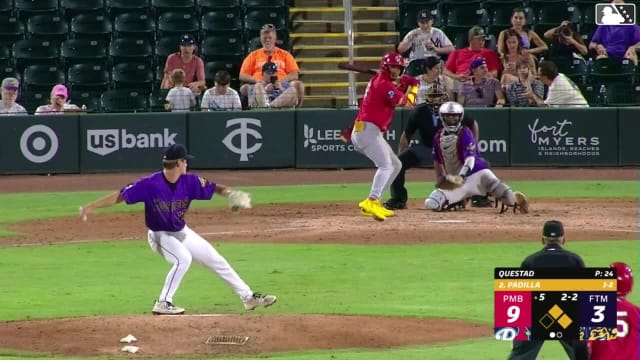 Yairo Padilla singles on a ground ball to right fielder Jayson Bass. Johnfrank Salazar scores. Sebastian Dos Santos to 2nd.