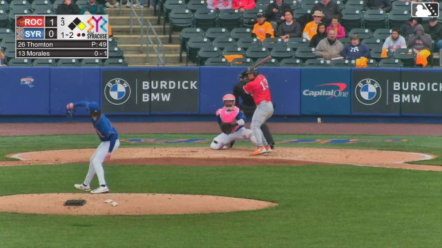 Yohandy Morales homers (6) on a fly ball to right field. Dylan Crews scores.