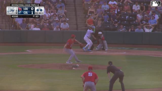 Angel Genao singles on a sharp line drive to right fielder Austin Hendrick, deflected by second baseman Sam Haggerty. Milan Tolentino scores. Petey Halpin to 2nd.