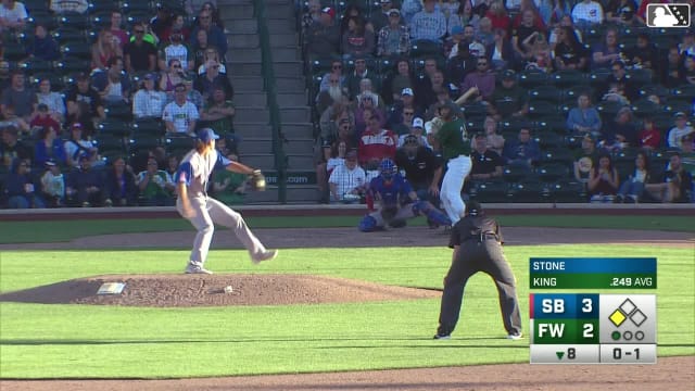 Lamar King Jr. singles on a ground ball to left fielder Jose Escobar. Kasen Wells scores.