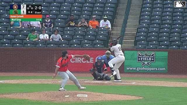 Murf Gray homers (14) on a fly ball to center field.
