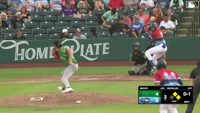 Emil Morales homers (10) on a fly ball to left field. Chase Adkison scores. Jose D. Hernandez scores.