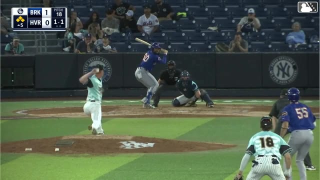 Elian Peña singles on a line drive to right fielder Camden Troyer. Chase Meggers scores. Antonio Jimenez to 3rd. Eddinson Paulino to 2nd.