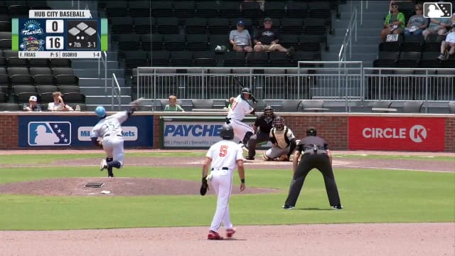 Hector Osorio singles on a line drive to left fielder Justin Thomas Jr. Esteban Mejia scores. Carter Garate to 3rd. Yeison Morrobel to 2nd.