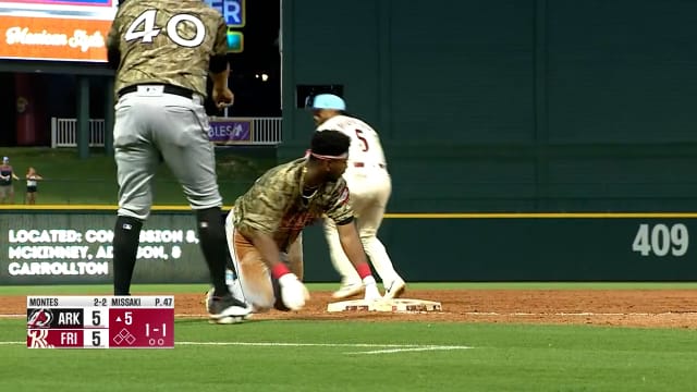 Lazaro Montes gets three hits for Arkansas