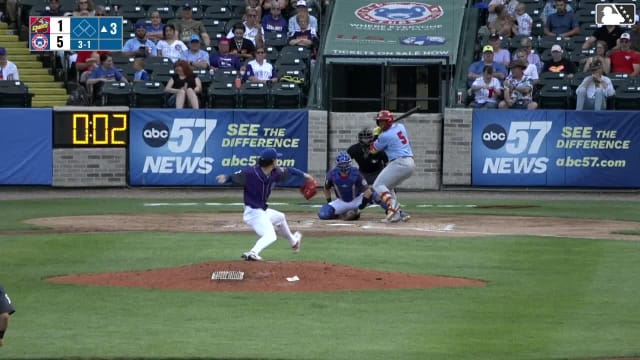 Jesús Báez homers (14) on a line drive to center field.