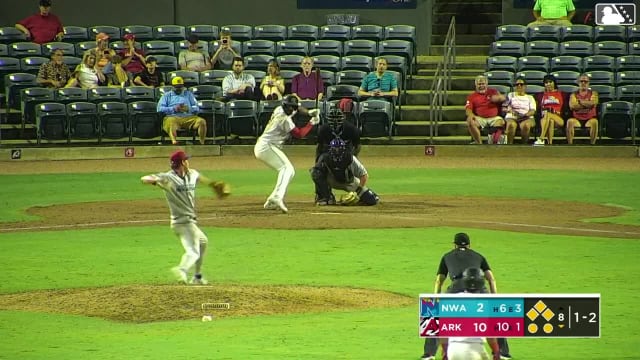 Lazaro Montes singles on a line drive to center fielder Carson Roccaforte. Sammy Siani scores. Michael Arroyo to 3rd. Charlie Pagliarini to 2nd.