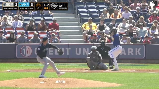 Aaron Walton homers (1) on a fly ball to left field.