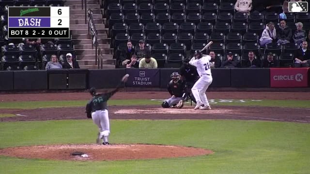 Caleb Bonemer homers (9) on a fly ball to left field. Ely Brown scores.