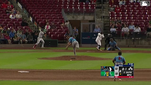 Enrique Jimenez homers (2) on a fly ball to center field.