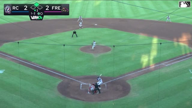 Ashly Andujar triples (3) on a line drive to center fielder Hayden Alvarez. Landyn Vidourek scores.