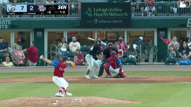 Juan Brito homers (7) on a fly ball to right field.