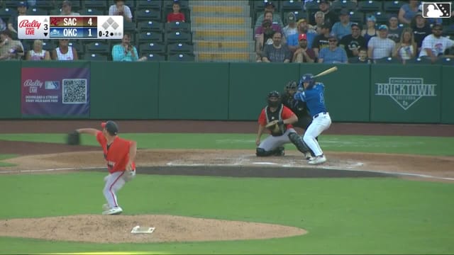 Zach Ehrhard homers (10) on a fly ball to left field.